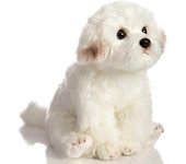 Perro maltés de peluche realista, peluche cachorro de juguete para perros ZSG EZP 24cm