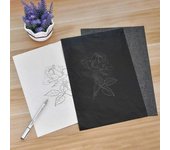 Papel A4 50 hojas/bolsa Papel de transferencia Grafito Pintura al carbono Papel recubierto de carbono-Útil Negro One Size