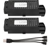Batería de drones de 2 piezas Protección de carga de batería de litio de 3,7 V y 3000 mAh Reemplazo de batería RC portátil con cable 3 en 1 para av...