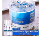 100pcs Filtro de cigarrillos de tabaco desechables Reducir la filtración de alquitrán Azul
