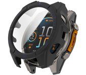 Para Fenix 8 51mm caja de reloj PC Marcos cubierta con vidrio templado pantalla Películas para