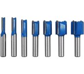 Cortador de fresado de ranura Cortador de fresado recto Cortador de fresado de carboteno Juego de herramientas de fresado (7pcs, azul)