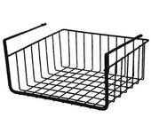 Cesta debajo de la estantería empotrada Engrosar el armario de la mesa de hierro forjado Estante colgante para el dormitorio KAESI Negro S