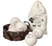 Bolas de secadora de lana, paquete de 6 reemplaza las sábanas de la secadora Bola de lana, bolas de lavado para la secadora para el hogar, tienda d...