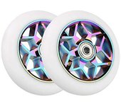 2 piezas Accesorios de scooter Ruedas de scooter de 110 mm Ruedas de pu coloridas Ruedas gruesas de coche con Beari