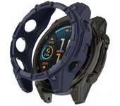 Para Garmin Fenix 8 51mm TPU Caja de reloj Anti-arañazos Cubierta de marco de reloj hueca Azul medianoche
