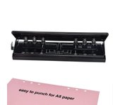 Perforadora ajustable de 6 orificios con marca de posicionamiento, perforadora diaria de papel para agendas de encuadernación de seis anillos de ta...