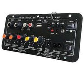 Placa amplificadora de audio Bluetooth Woopker Subwoofer de 120 W Módulo AMP de micrófono dual para altavoz de 4 ohmios 8-12 pulgadas 12/24V 110/220V