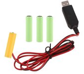 Eliminadores de pilas AA El cable de alimentación USB reemplaza 4 pilas AA de 1,5 V 2m