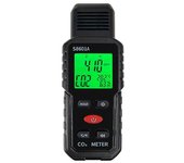 Medidor de CO2 3 en 1 Monitor de calidad del aire Monitor de CO2 portátil 5000Ppm Medición de dióxido de carbono / De BlackRed