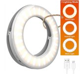 Selfie Light Ring Lights Led Circle Mini Light, recargable 3 modos de luz Maquillaje Fill Light Cell Phone Tablet Laptop Camera