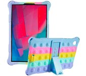 Para Lenovo Tab M10 HD Gen 2 TB-X306X Push Fidget Sensory Toy Tablet Case Bubble Pop Cubierta a prueba de golpes con soporte para PC Colorido azul ...