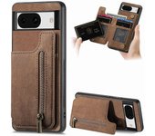 Funda de teléfono con billetera retro para Google Pixel 8a Marrón