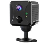 Mini cámara de seguridad 4GCámara IP de sobrevalencia 1080P 3800 MAh Batería grande Intercomunicador de voz de baja potencia Cámara CCTV negro