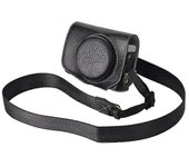 Para Canon G7 X Mark II G7 X Mark III Estuche de cámara de cuero PU texturizado con litchi con correa para el hombro - Bl Multicolor Black