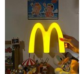 Jdd Power Creatividad LED McDonald's Luz Nocturna Recargable Letra M Lámpara de Noche Regalo