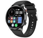 QS40 Correa de silicona Reloj inteligente ultrafino de 1,39 pulgadas Monitoreo de salud Llamadas Bluetooth Reloj deportivo Multicolor Black