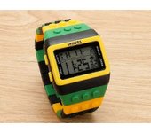 Shhors LED Digital Rainbow Band Hombres Mujeres Relojes Deportivos Relojes de pulsera casuales resistentes al agua