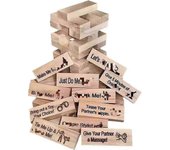 48pcs Super Travieso Juego De La Torre De Bloques Divertida Pareja Apilando Torre Con Verdad O Reto Preguntas Y Juegos De Desafíos San Valentín Tum...