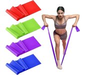 Linkrunning Set de Bandas de 4 Bandas de Fitness con 4 Niveles de Resistencia, Banda de Ejercicio Theraband Bandas de Fitness Largas para Yoga, Pil...