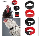 2X Gallo de gallo Tranquilo Sin Cuervo Banda Anti Ruido Collar Cuello Aves de corral Y5P negro D