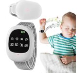 Alarma de enuresis inalámbrica Alarma de enuresis con luz y vibración, reloj de alarma de orina monitores de enuresis para niños mayores Blanco