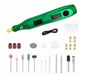 Mini herramienta giratoria inalámbrica Motor de cobre recargable de 5 engranajes Juego de herramientas de lijado de carcasa de plástico para esmeri...
