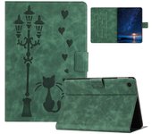 Para Samsung Galaxy Tab A9 Case Par Cat Imprinted Microfiber Leather Smart Tablet Cover Multicolor Style A