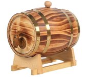 Barril de roble, 1.5 L / 3 L Barril de almacenamiento de roble Revestimiento de aluminio incorporado para su propio whisky, cerveza, vino Color de ...