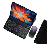 Para Lenovo Tab P11 Plus TB-J616F / TB-J607L Teclado Bluetooth Retroiluminación Funda de cuero para tableta con Wi Multicolor Black