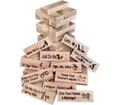 48pcs Super Travieso Juego De La Torre De Bloques Divertida Pareja Apilando Torre Con Verdad O Reto Preguntas Y Juegos De Desafíos San Valentín Tum...