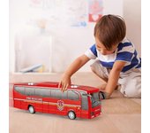 Vehículo de transporte de juguete Modelo de autobús escolar Pull Back Bus con sonidos brillantes Autobús de coche de policía negro