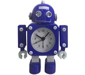 para el reloj despertador del robot de dibujos animados creativos Relojes de despertador de metal con luces oculares intermitentes Clip de mano par...
