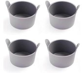 4PCS para Ninja DZ201 Foodi Egg Poacher Air Fryer Cazador furtivo de huevos, moldes de silicona para Ninja Air Fryer Gris