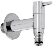 Grifo de jardín de aspecto moderno de agua fría al aire libre Plated_FC10 cromado Con conector rápido de manguera