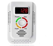 Detector de gas natural y detector de monóxido de carbono CO, monitor detector de gas combustible para CO, metano en enchufe de cocina-UE Blanco