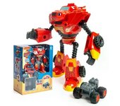 Unbrand Figura de anime blaze monster machines dibujos animados plástico/aleación modelo de coche deformado figuras de acción juguetes rojo