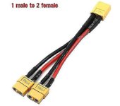 Xt60 1 A 2 1 A 3 Conector De Batería Paralelo Cable Macho/Hembra Doble Extensión Y Splitter Silicona W 1 hombre a 2 mujeres
