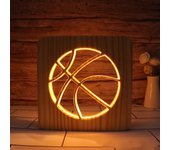 Baloncesto Led Luz nocturna Madera maciza Interruptor de botón usado de baja energía Luz cálida Suave Amigos creativos Regalo Dormitorio Decoración...