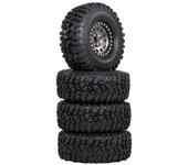 Juego de neumáticos de llanta de rueda Beadlock de metal 2.2 de 4 piezas para 1/10 RC Crawler Car Traxxas TRX4 TRX6 Axial SCX10 R Titanio