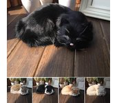 Vida de gato realista durmiendo, peluche de gato, juguete de peluche falso, f falso