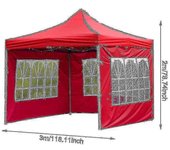 Carpa de fiesta plegable impermeable tela de lluvia al aire libre Rojo