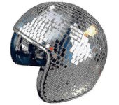 Casco Disco Ball de 1 pieza con visera retráctil para accesorios frescos de discoteca (plata)