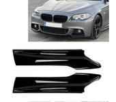 1pair Car Front Splitter Lip Spoiler Corner Trim para BMW 5 Series F10 F11 M Sport 2011 2012 2013 2014 2015 2016 2017 Negro brillante