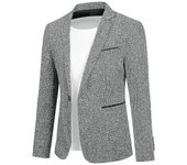 Allthemen Chaqueta Deportiva Hombre Solapa con muescas Blazer delgado de un botón zxin Gris L