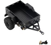Juego de remolque metálico con neumáticos para 1/18 RC Crawler Traxxas Negro