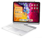 Compatible para iPad Air 13 (2024) / iPad Pro 12.9 (2022) / (2021) / (2020) / (2018) Trackpad Backlight Keyboard con funda para tableta Plata