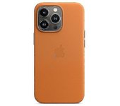 Funda de piel para Iphone 13 Pro con funda de silicona líquida Magsafe Marrón dorado