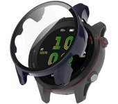 Para Garmin Forerunner 255 Funda protectora de la caja del reloj anticaída con protector de pantalla de vidrio templado Azul Style D Garmin Forerun...