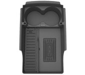 Cargador inalámbrico modelo S / X, almohadilla de carga inalámbrica para teléfono Soporte de almacenamiento de la consola central del automóvil par...